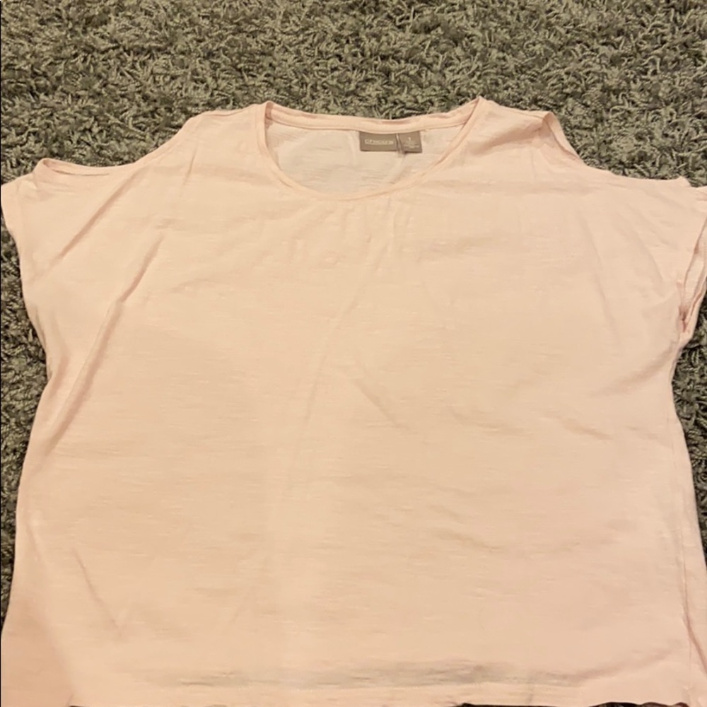 Cold shoulder light pink shirt